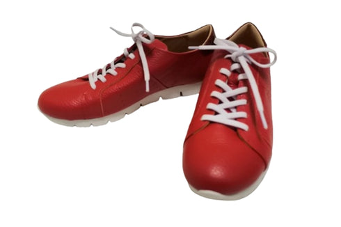 【arui_toe 57502 レッド】本革コンフォートスニーカー