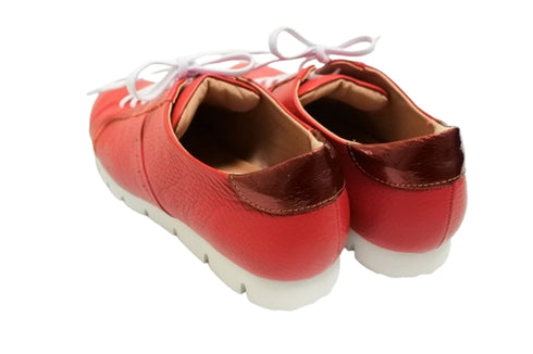 【arui_toe 57502 レッド】本革コンフォートスニーカー