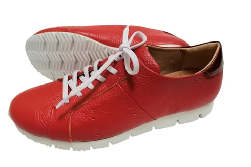 【arui_toe 57502 レッド】本革コンフォートスニーカー