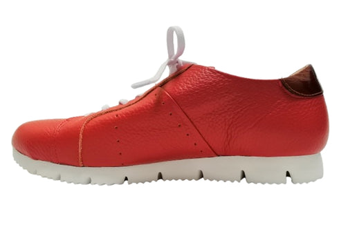 【arui_toe 57502 レッド】本革コンフォートスニーカー