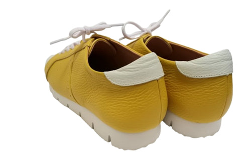 【arui_toe 57502 イエロー】本革コンフォートスニーカー