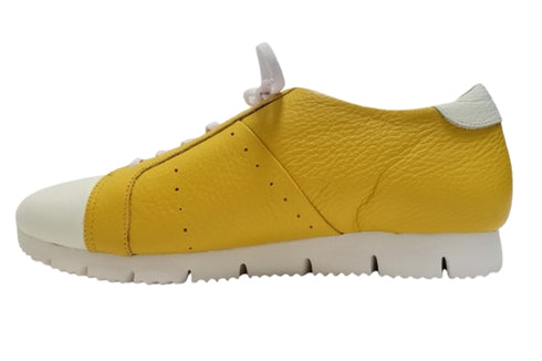 【arui_toe 57502 イエロー】本革コンフォートスニーカー