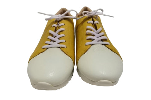 【arui_toe 57502 イエロー】本革コンフォートスニーカー