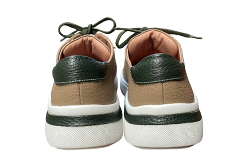 【arui_toe 57503 グレージュ】イタリア産レザーコンフォートスニーカー