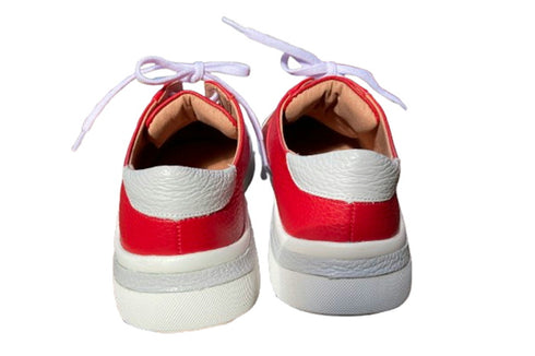 【arui_toe 57503 レッド】イタリア産レザーコンフォートスニーカー