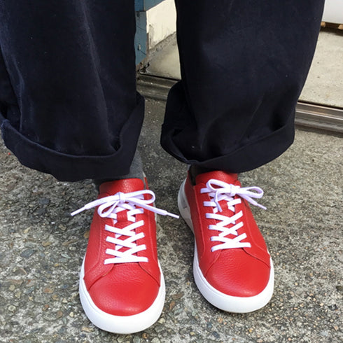 【arui_toe 57503 オフホワイトネイビー】イタリア産レザーコンフォートスニーカー