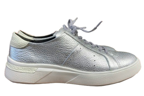 【arui_toe 57503 シルバー】イタリア産レザーコンフォートスニーカー