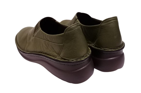 【インコルジェ 6001 オリーブ】ライトソール カジュアルデザインシューズ