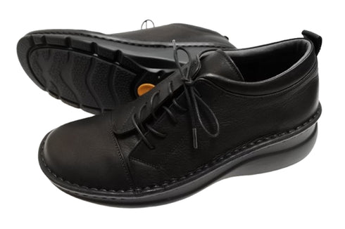 【インコルジェ 6004 ブラック】ライトソール サイド靴紐シューズ 丸紐タイプ
