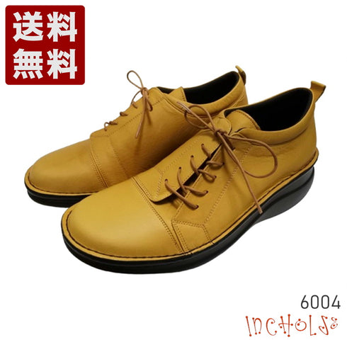 【インコルジェ 6004 キャメル】ライトソール サイド靴紐シューズ 丸紐タイプ