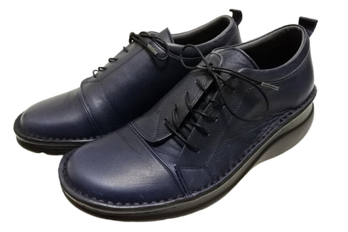 【インコルジェ 6004 ネイビー】ライトソール サイド靴紐シューズ 丸紐タイプ