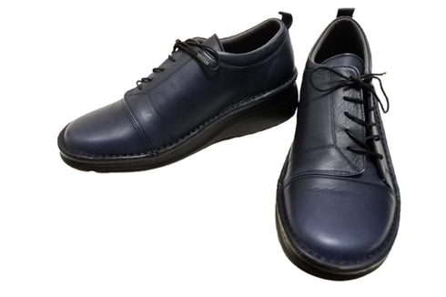 【インコルジェ 6004 ネイビー】ライトソール サイド靴紐シューズ 丸紐タイプ
