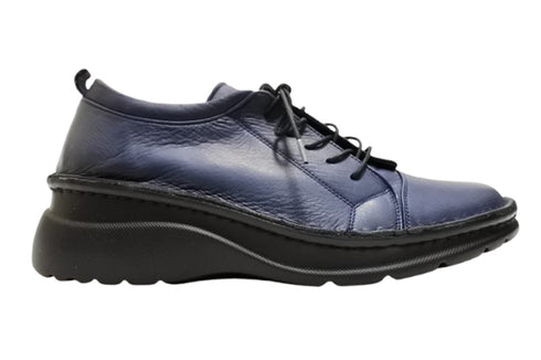 【インコルジェ 6004 ネイビー】ライトソール サイド靴紐シューズ 丸紐タイプ
