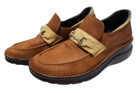 【インコルジェ 6010 ブラウンコンビ】ライトソール ビットローファー