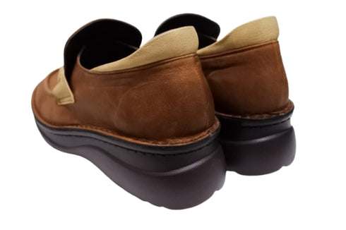 【インコルジェ 6010 ブラウンコンビ】ライトソール ビットローファー