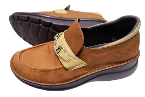 【インコルジェ 6010 ブラウンコンビ】ライトソール ビットローファー