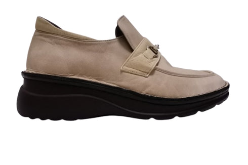 【インコルジェ 6010 オークベージュコンビ】ライトソール ビットローファー