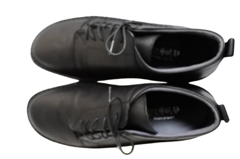 【インコルジェ 6013 ブラック】ライトソール サイド靴紐シューズ ゴム紐タイプ