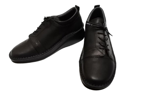 【インコルジェ 6013 ブラック】ライトソール サイド靴紐シューズ ゴム紐タイプ