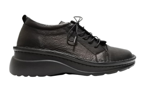 【インコルジェ 6013 ブラック】ライトソール サイド靴紐シューズ ゴム紐タイプ