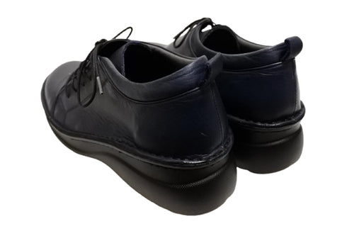【インコルジェ 6013 ネイビー】ライトソール サイド靴紐シューズ ゴム紐タイプ