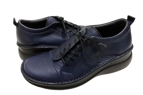 【インコルジェ 6013 ネイビー】ライトソール サイド靴紐シューズ ゴム紐タイプ