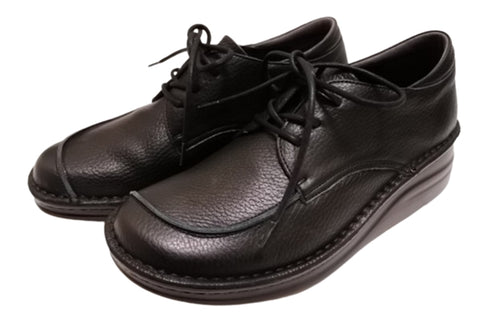 【インコルジェ7085 ブラック】本革靴紐デザインシューズ