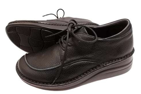 【インコルジェ7085 ブラック】本革靴紐デザインシューズ