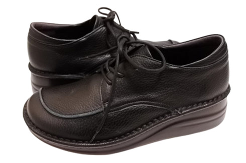 【インコルジェ7085 ブラック】本革靴紐デザインシューズ