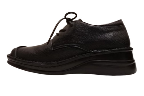 【インコルジェ7085 ブラック】本革靴紐デザインシューズ