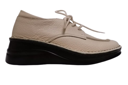 【インコルジェ7085 アイボリー】本革靴紐デザインシューズ