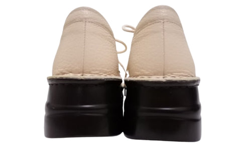 【インコルジェ7085 アイボリー】本革靴紐デザインシューズ