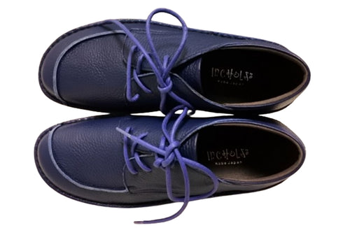 【インコルジェ7085 ネイビー】本革靴紐デザインシューズ