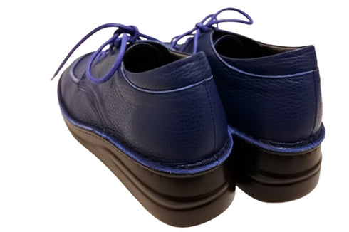 【インコルジェ7085 ネイビー】本革靴紐デザインシューズ