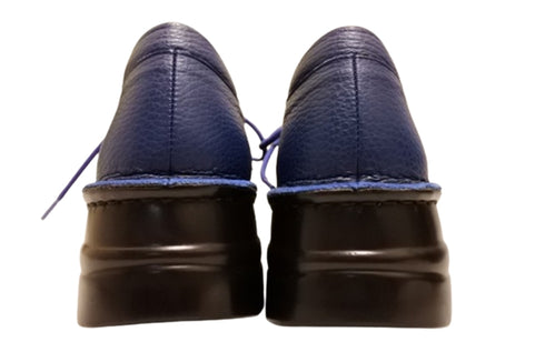 【インコルジェ7085 ネイビー】本革靴紐デザインシューズ