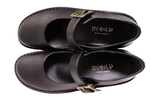 【インコルジェ7088 ブラック】本革カジュアルベルトシューズ