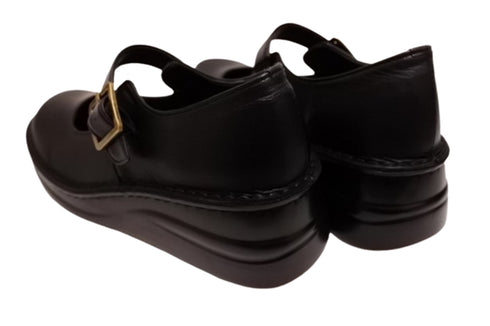 【インコルジェ7088 ブラック】本革カジュアルベルトシューズ