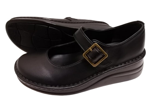 【インコルジェ7088 ブラック】本革カジュアルベルトシューズ