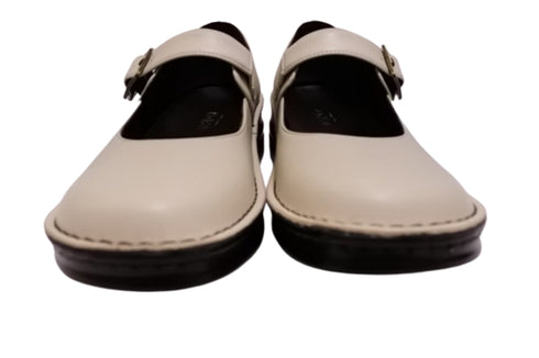 【インコルジェ7088 アイボリー】本革カジュアルベルトシューズ