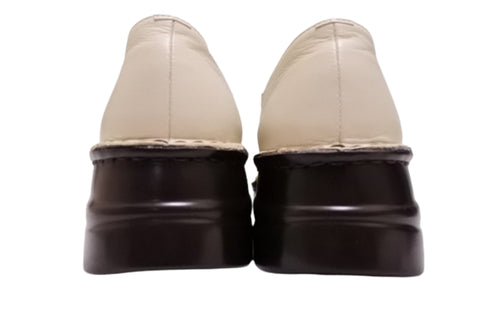 【インコルジェ7088 アイボリー】本革カジュアルベルトシューズ