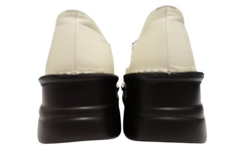 【インコルジェ7088 アイボリー】本革カジュアルベルトシューズ