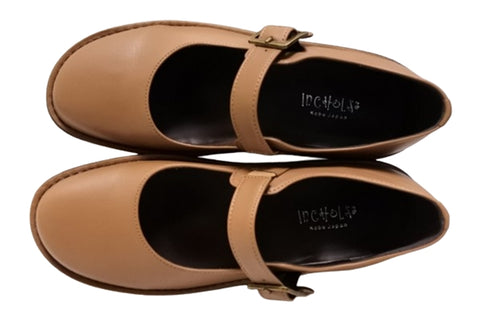 【インコルジェ7088 モカ】本革カジュアルベルトシューズ