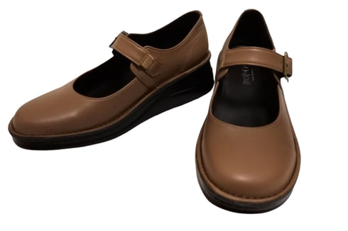 【インコルジェ7088 モカ】本革カジュアルベルトシューズ