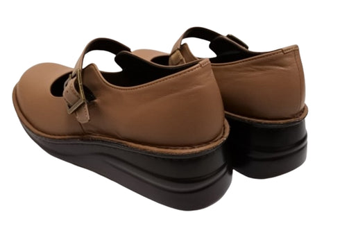 【インコルジェ7088 モカ】本革カジュアルベルトシューズ