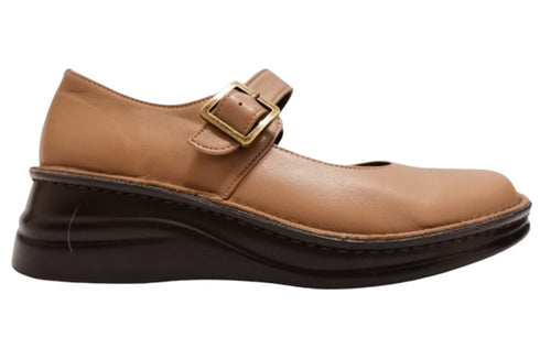 【インコルジェ7088 モカ】本革カジュアルベルトシューズ