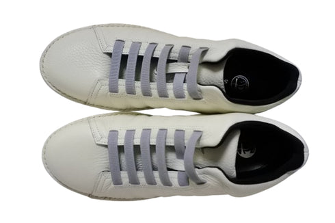 【TODAY's 7110 アイボリー】ゴム紐撥水レザースニーカー メンズ