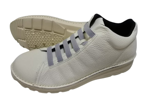 【TODAY's 7110 アイボリー】ゴム紐撥水レザースニーカー メンズ