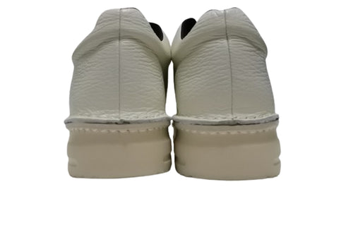 【TODAY's 7110 アイボリー】ゴム紐撥水レザースニーカー メンズ