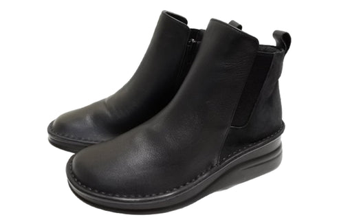 【インコルジェ 7128 ブラックコンビ】バイカラーショートブーツ