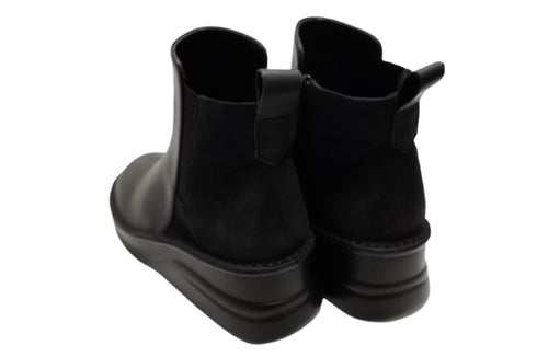 【インコルジェ 7128 ブラックコンビ】バイカラーショートブーツ